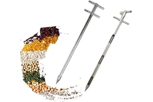 MAXWXKING Stainless Steel Grains Powder Sampler Double Layer Rotary Powder Sampling Tube for Solid Fertilizer Cement -Double Tube Stratification，3 Slots (25MMX1M)