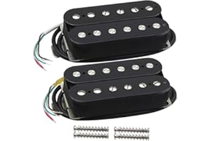 FLEOR Alnico 2 Humbucker Pickup HBA2 Electric Guitar Humbucker Neck and Bridge Pickup Set, Black
