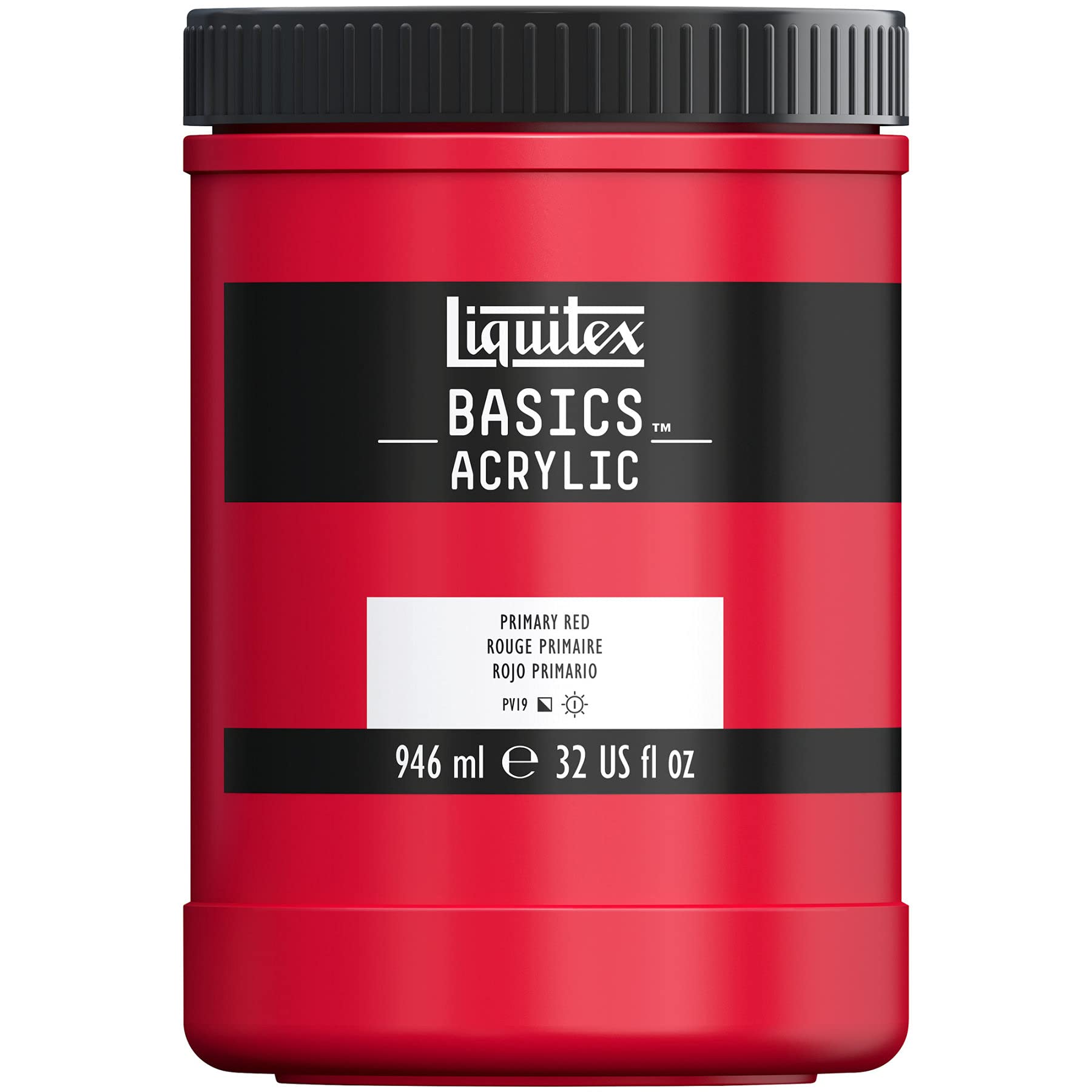 Liquitex Basics Acrylic Colour 118 ml, Acrylic, Primary Red, Acrylfarbe - 946ml Topf — image 1