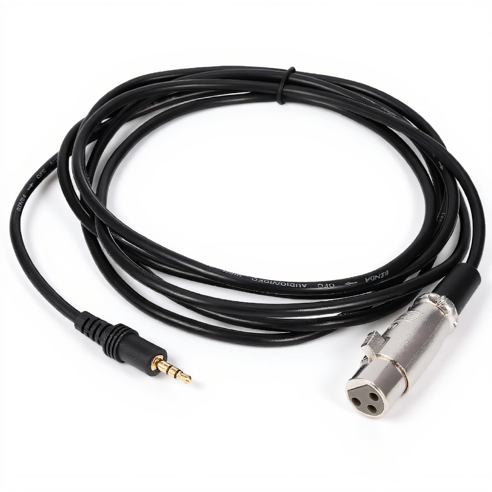 Cuifati Microphone Cable, 10FT 3 Pin XLR Female to 1/8" 3.5mm Male Stereo Jack Audio Cord, Durable