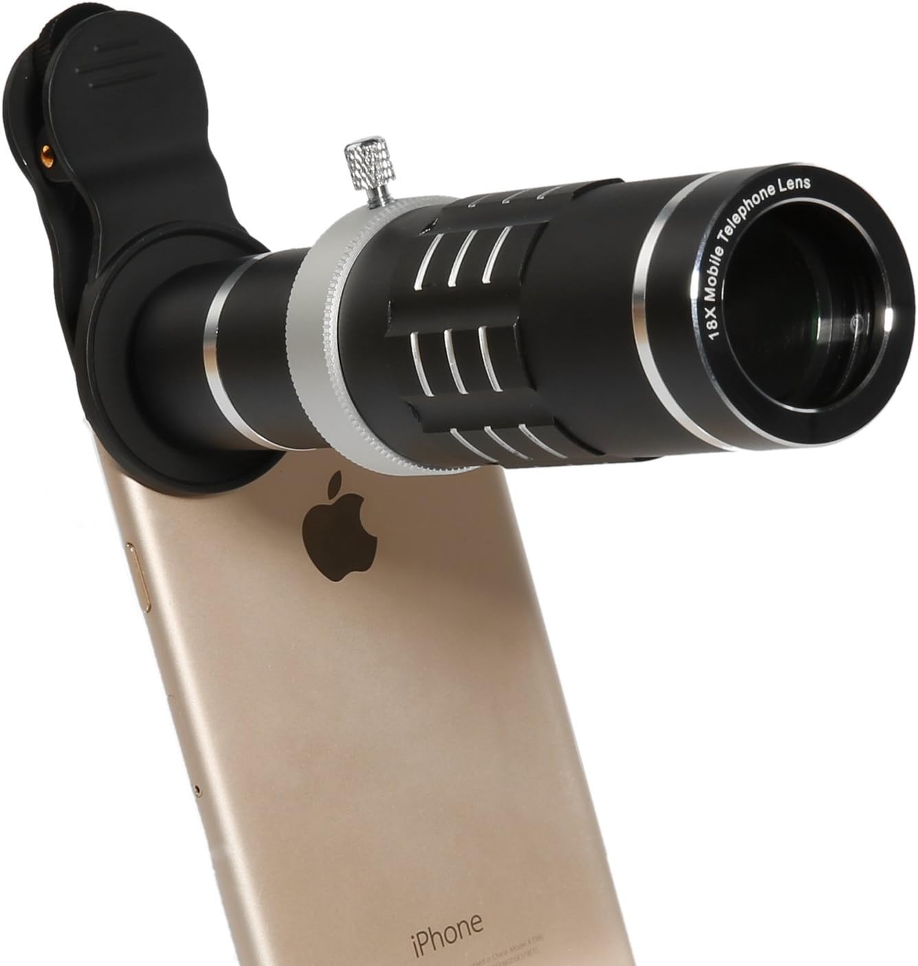 lanzuk RR-12-26-1 Phone Lens 18X Telephoto Lens High Definition Flexible Tripod Universal Clip for iPhone Samsung Most Smartphone (Black)