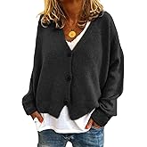DMOYALA Women's Daisy Cardigan Sweaters Cute Long Sleeve Floral Crop Cardigan Sweater Lightweight Coat Button Down Jacket