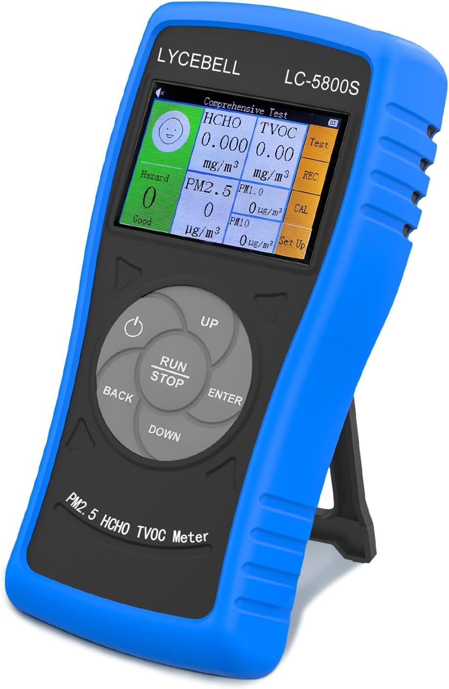 3 in 1 Air Quality Monitor 5800s Air Quality Formaldehyde Detector TVOC HCHO Monitor for Testing PM2.5 PM10 HCHO TVOC USB Rechargeable