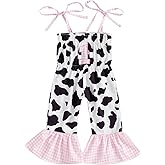 Pudcoco Baby Girls 1st 2nd Birthday Outfit Cowgirl Romper Sleeveless Straps 1 2 Plaid Embroidery Jumpsuit Summer Clothes