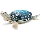 Hodao Sea Turtle Jewelry Keepsake Box Decorations For Home Table Sculpted Hand-Painted Memorial Box Summer Sea Turtle Gifts Decor For Bathroom Summer Home Ocean Statues