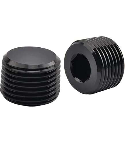 1/2" NPT Pipe Plugs Aluminum W/ Allan Head 6 Per Pkg SimChrome Silver Anodized E