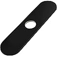 Greenspring Matte Black Faucet Plate, Sink Hole Cover, Faucet Deck Plate Round 10" Bathroom or Kitchen Sink Faucet 1 or 3 Hole Deck Plate - Sink Faucet Hole Cover for Vanity Sink Faucet