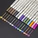 Premium Metallic Marker Pens, Permanent Fine Tip Metal Art Paint Markers,for DIY Photo Album Drawing, Rock Painting, Adult Coloring Books, Glass, Pottery, Wood, Black Paper(15/Set)
