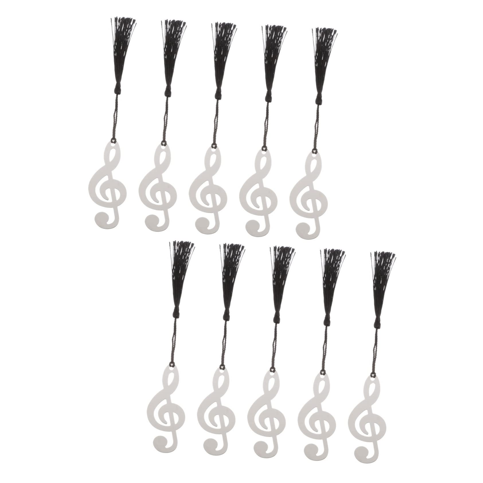 TOGEVAL 10pcs Music Note Metal Bookmarks with Tassel Creative Decorative Reading Bookmarks for Students Writers Graduation and Music Lovers