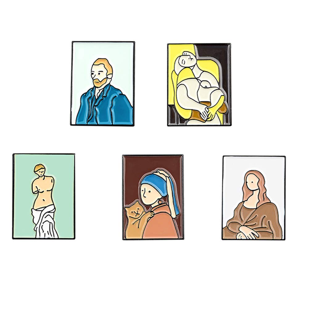 VALICLUD Famous Character Portrait Brooch Pin Badge Cartoon Artist Enamel Pin for Clothing Bags Hats Decorative Fashion Accessories