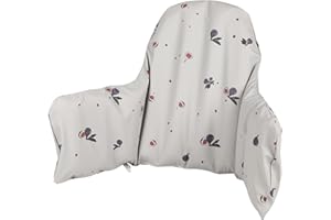 HALAA VAUVA High Chair Cushion with Cover Pad for IKEA Antilop Babies Toddlers Inflatable & Reversible Built-in Inflatable Cushion Fig French Grey
