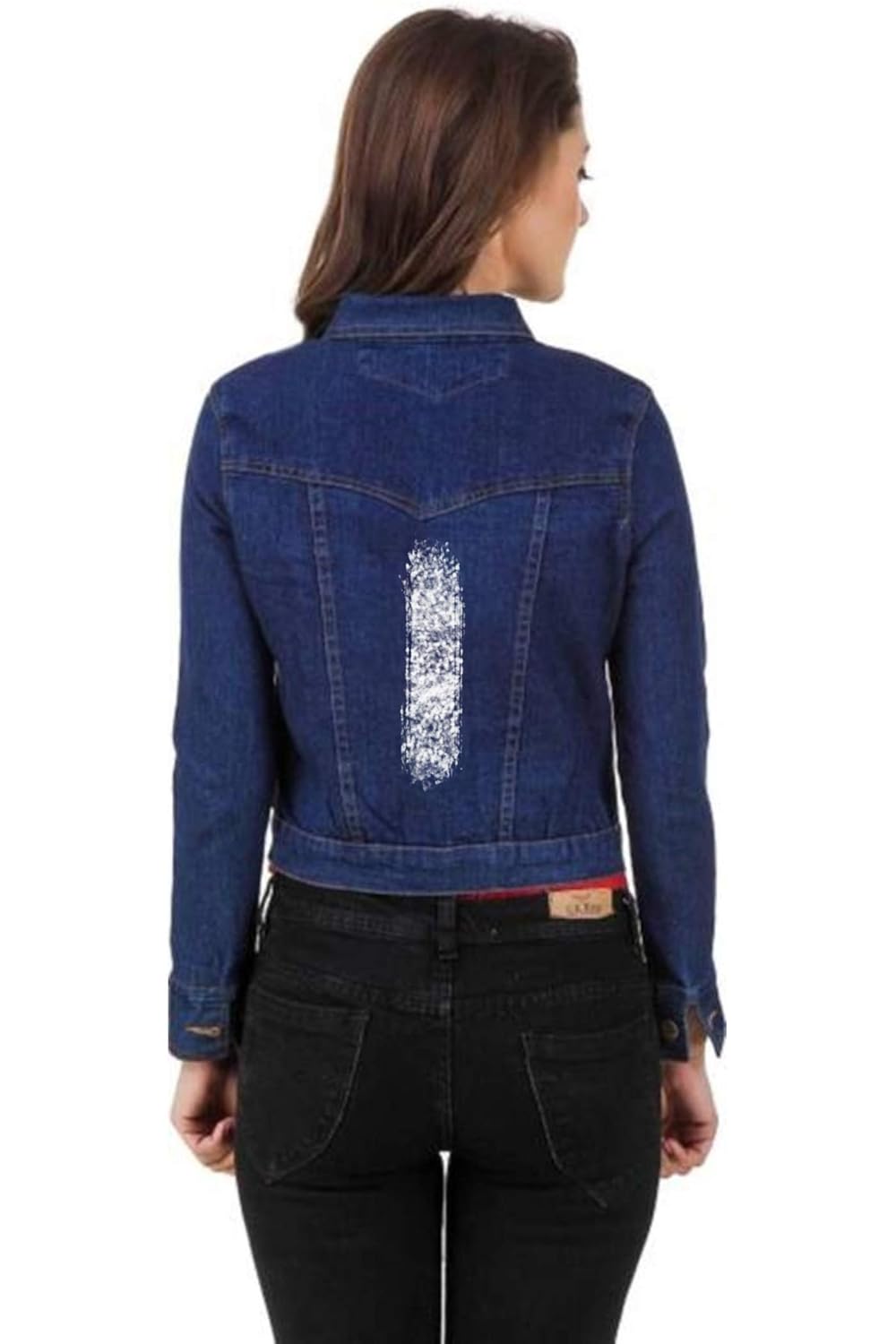 c.cozami full sleeves denim blue jacket for women