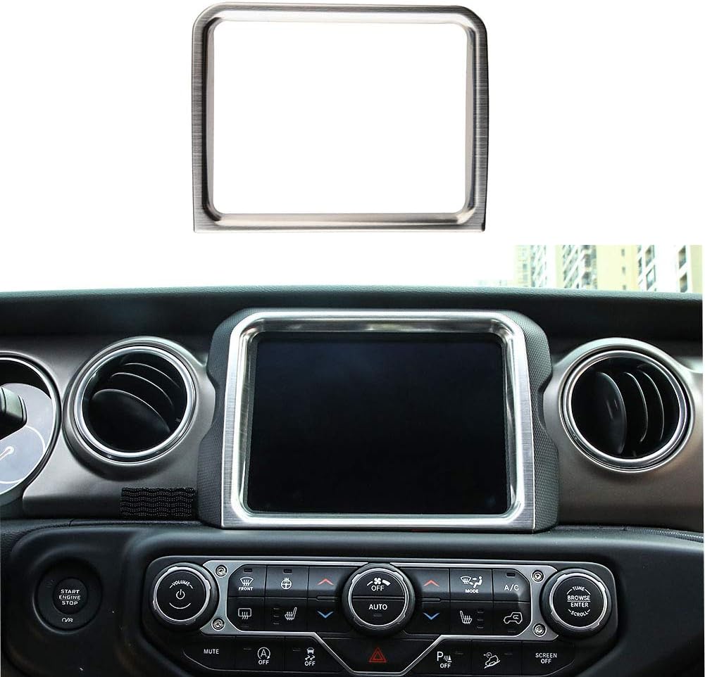ZGBADMAN for Jeep Wrangler JL 2018 Rubicon Car Dashboard GPS Navigation Panel Frame Trim Cover Decoration Sticker