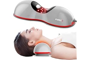FliKEZE Heated Neck Stretcher with Red Light Therapy, Wireless Cervical Traction Device for TMJ Pain Relief and Shoulder Rela