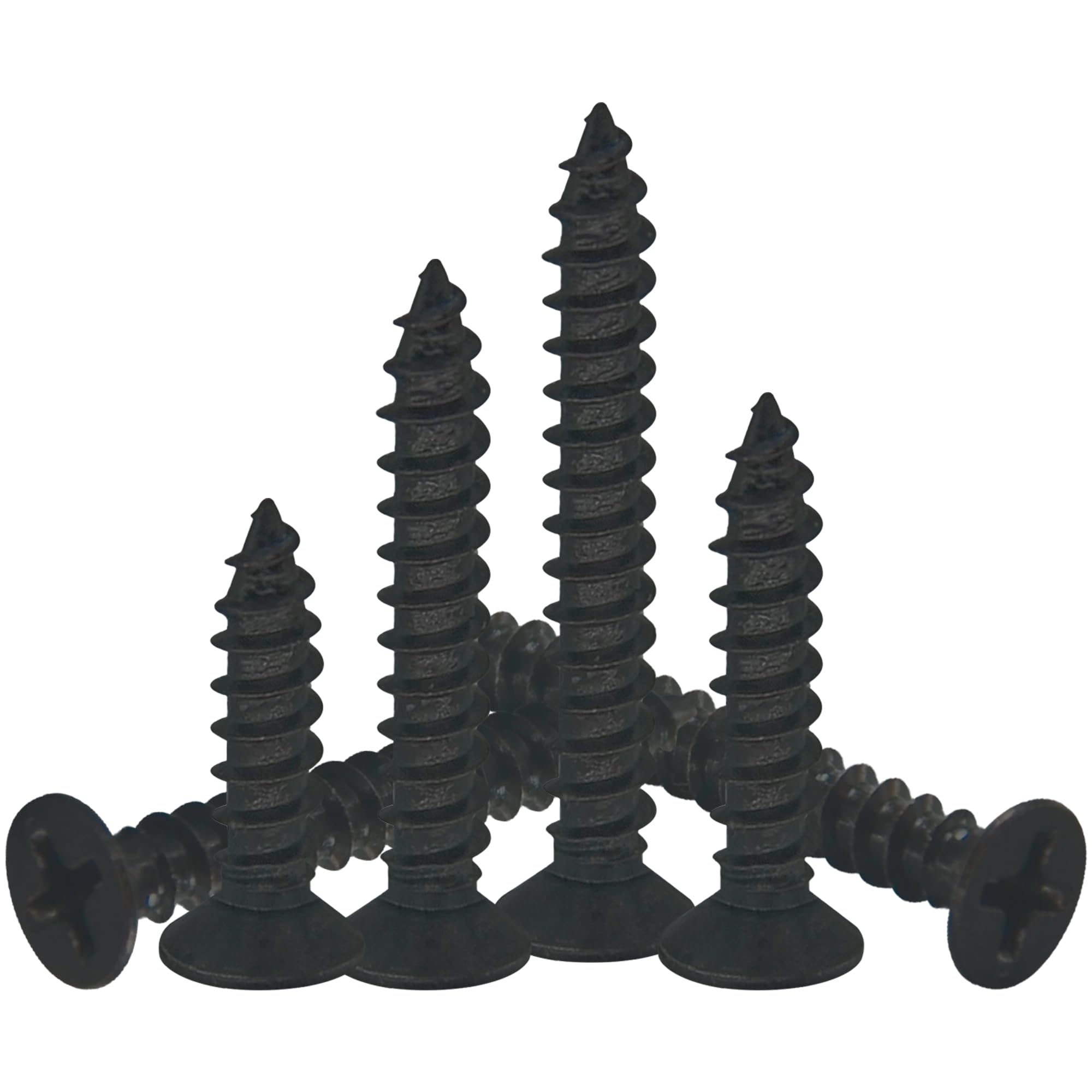 200 PCS Black Flat Head Self Tapping Screws (M4)