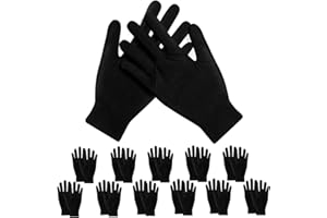 12 Pairs Black Gloves, 24Pcs Soft Cotton Gloves for Art handling Crafting Coin Jewelry Silver Inspection Gloves, Stretchable 