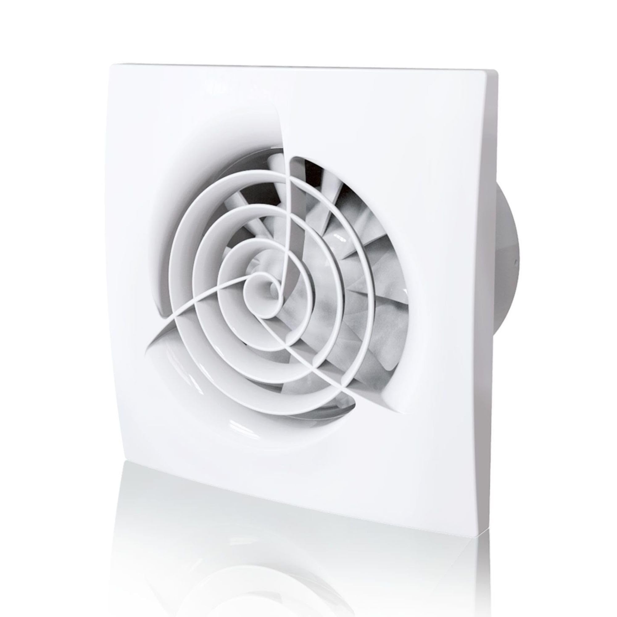 EDE Group Extractor Fan Trio 100 H With Humidity Sensor for 4"/100mm Air Ducts - White Bathroom or Kitchen Installation
