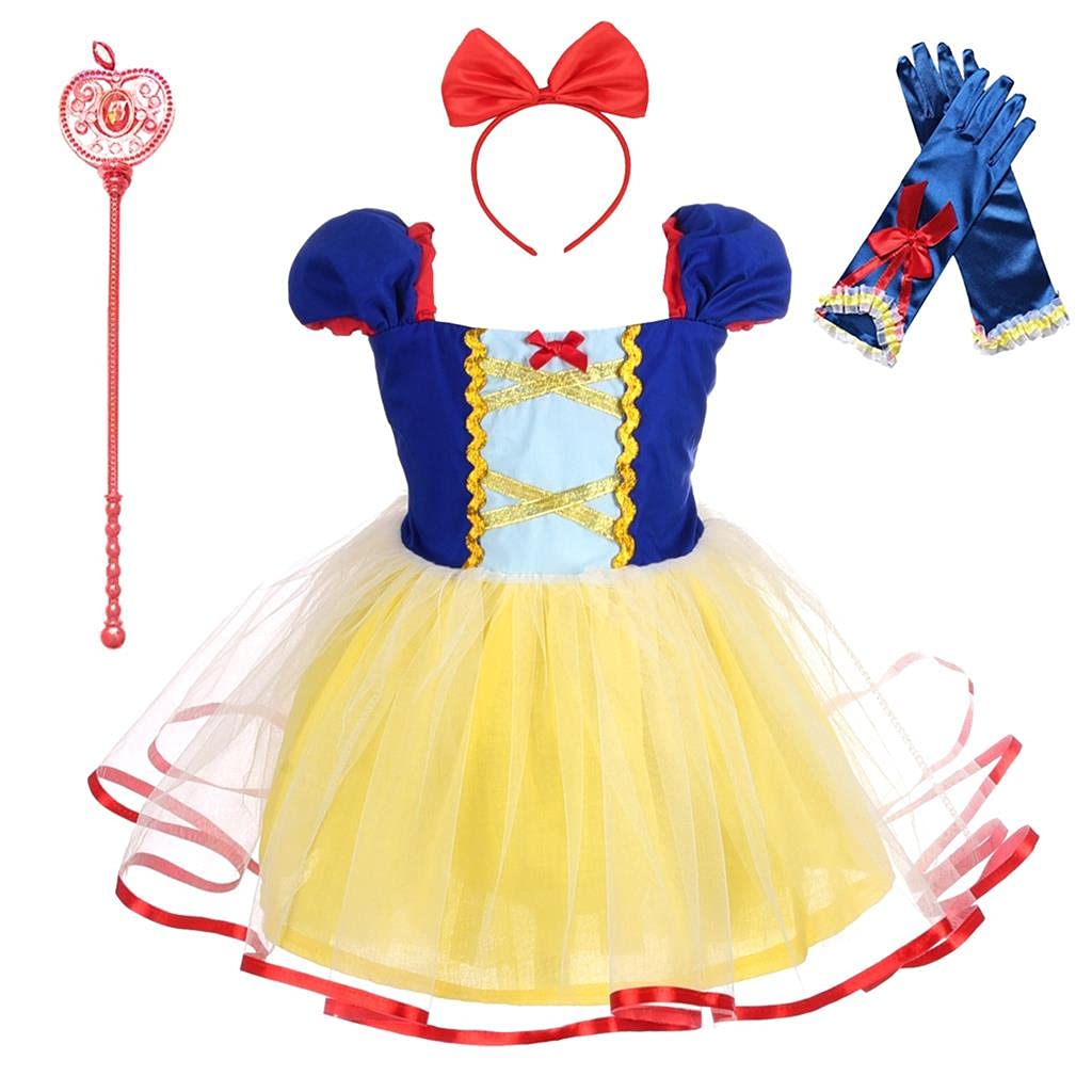 Lito Angels Princess Snow White Fancy Dress Up Costume for Girls Kids Birthday Party Tulle Skirt with Accessories Age 2-3 Years 102 — image 1