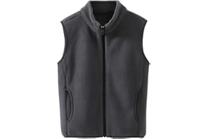 KIDDOOK Kids Polar Fleece Vest Jacket Full-Zip Warm Sleeveless Lightweight Outwear 3-12Years