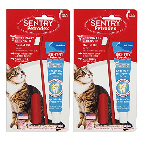 Sentry Petrodex Dental Kit for Cats, Malt Toothpaste, 2.5 oz