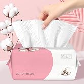 100 Count Disposable Face Towel, Ultra Soft &amp; Thick Washcloths, Biodegradable Facial Towels for Sensitive Skin, Makeup Remover Dry Wipes, Lint-Free Towelettes for Cleansing