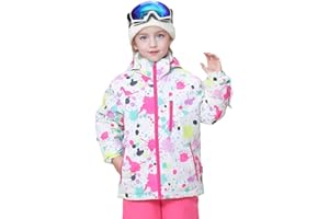 BGX Kids Girls Waterproof Ski Snow Jacket Windproof Winter Jacket Coats Outdoor Snowboarding with Hood