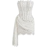 CIDER Lace Corset Dress Strapless Tie Back Mini Bodycon Cocktail Party Dress