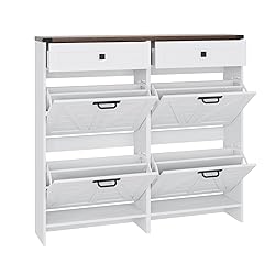 Halitaa Shoe Cabinet with 4 Flip Drawers & 2