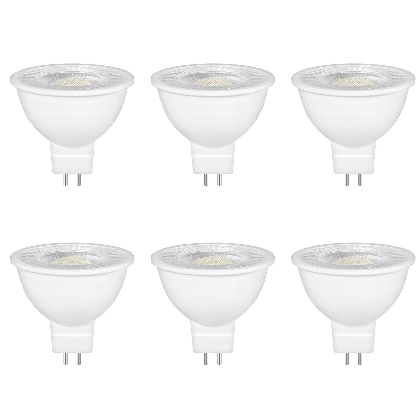 Caldarax 6 Pack MR16 GU5.3 LED 5W 12V Reflector Bulb, Cool White 6000K, Equivalent to 50W 35W Halogen Spotlight Bulb, 500LM, 120°Beam Angle, Non-Dimmable, for Hallway, Ceiling Spotlight
