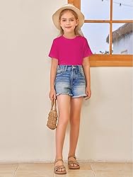 Girls Short Sleeve T Shirts Kids Summer Tops