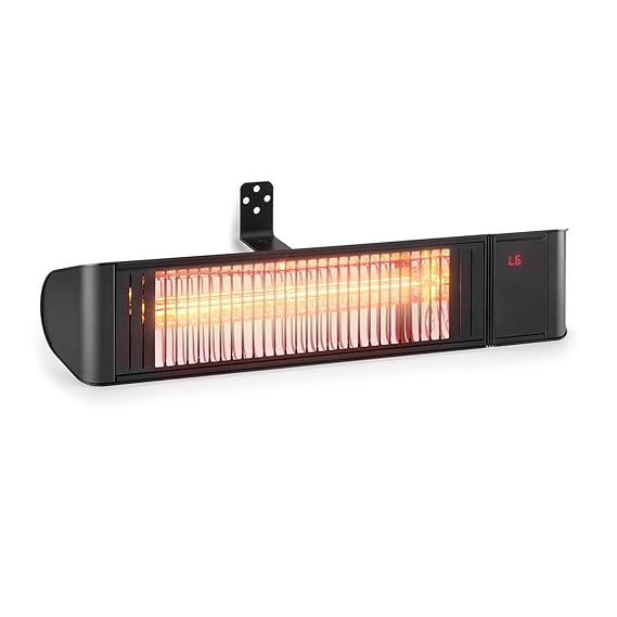 blumfeldt Gold Fever Smart • Infrarot-Heizstrahler • Terrassenheizstrahler • 2000 W • 6 Wärmestufen • Infrarot • Bluetooth • 