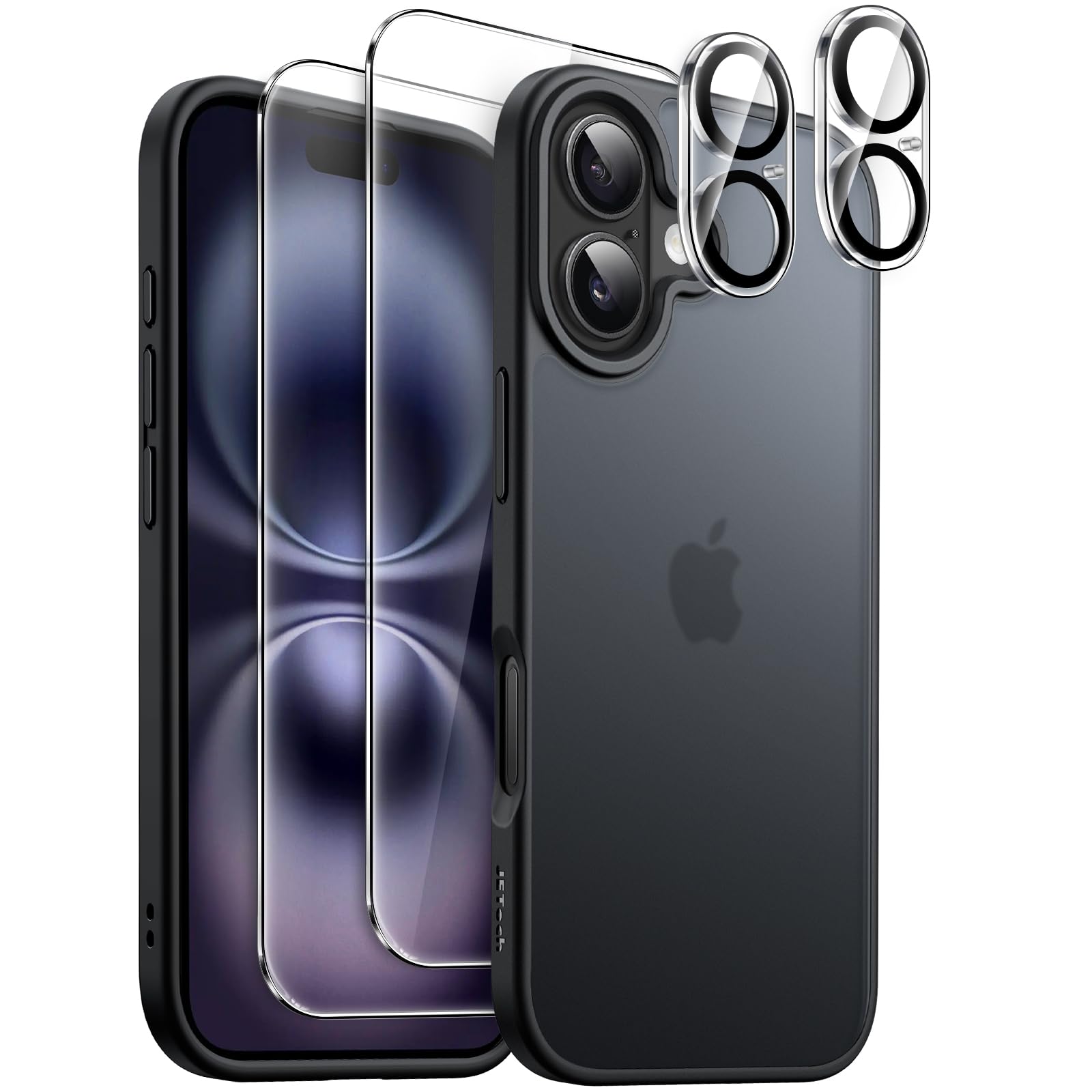 5 in 1 Matte Case for iPhone 17 6.3-Inch with Screen and Camera Lens Protector