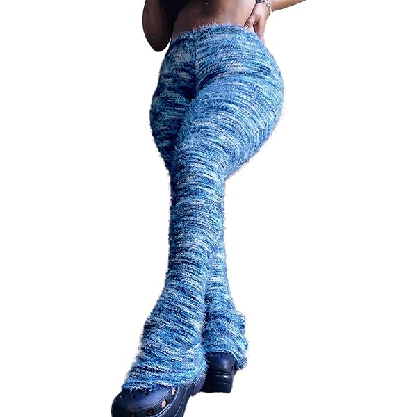 cu4eve Fuzzy Pants for Women Comfy High Waist Plush Fluffy Blanket