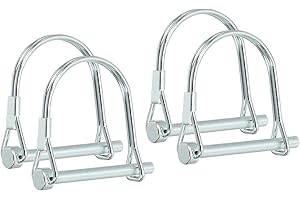 PATIKIL Trailer Coupler Pin 3/16x2x1.65(D*L*IW), 4 Pcs Wire Lock Pin Safety Shaft Locking Pin Round Pto Pins for Farm Trailer