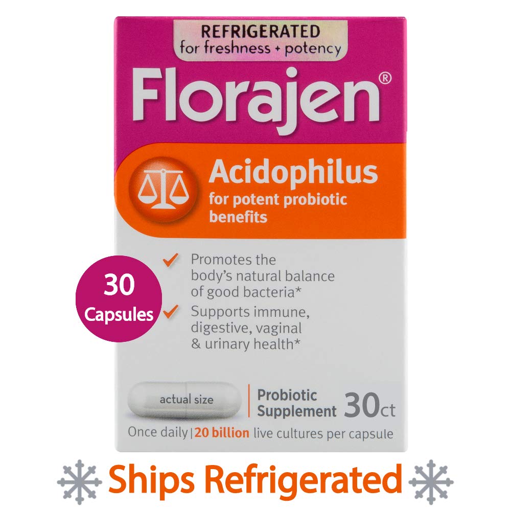 Florajen Acidophilus High Potency Refrigerated Probiotics Supports 30