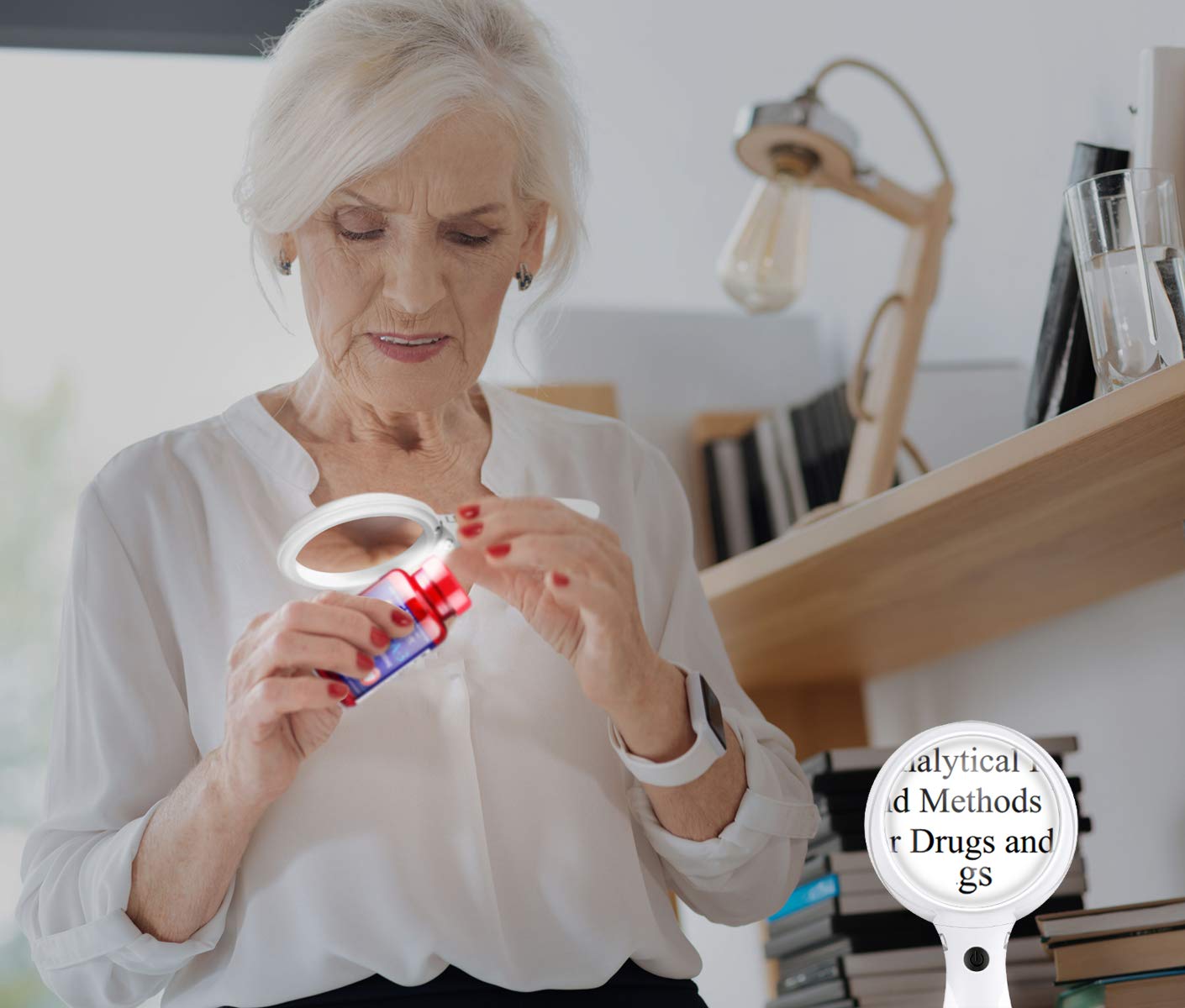 Magnifying Glass 3X 6X Aspheric Multifocal Lens Set,LED Light with USB Charging .Best Magnifier for Reading Books,Jewelry, Map & Low Vision or Seniors Macular Degeneration.