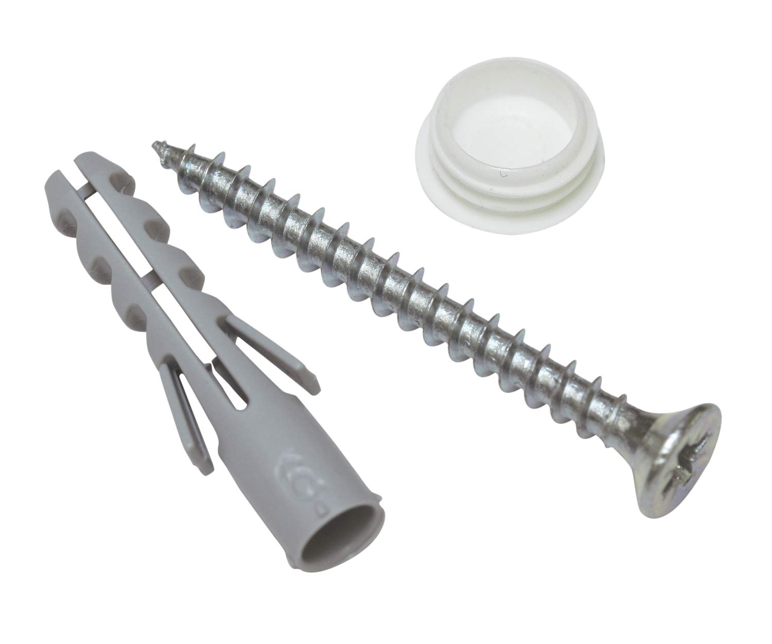 Gardinia Galvanized Screws For Wood, Includes Covering Cap And Dowel, Pack of 20, Metal/Plastic