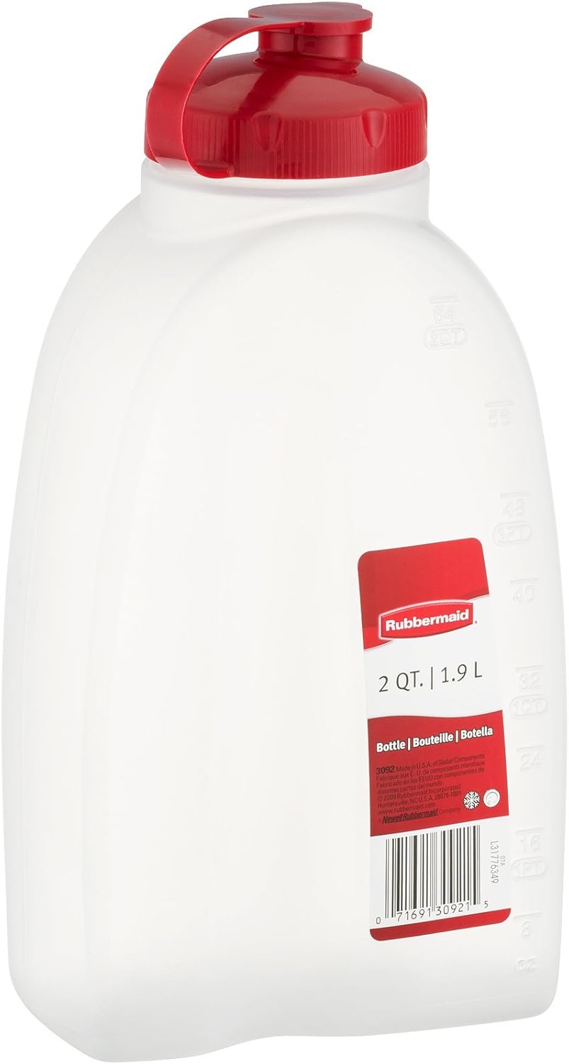 Rubbermaid Plastic Bottle, 2Quart, 3Pack Health
