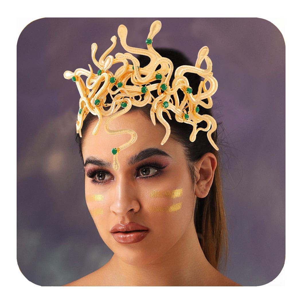 Photo 1 of BARTOSI Medusa Headband Gold Snake Headbands Halloween Costume Headwear Hair Accessories for Women