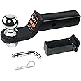 AC-DK 2" Trailer Hitch with Concealed Key Vault Drawer | Includes 5/8" Hitch Pin and 2-inch Ball | Secret Recessed Storage for Keys and Money