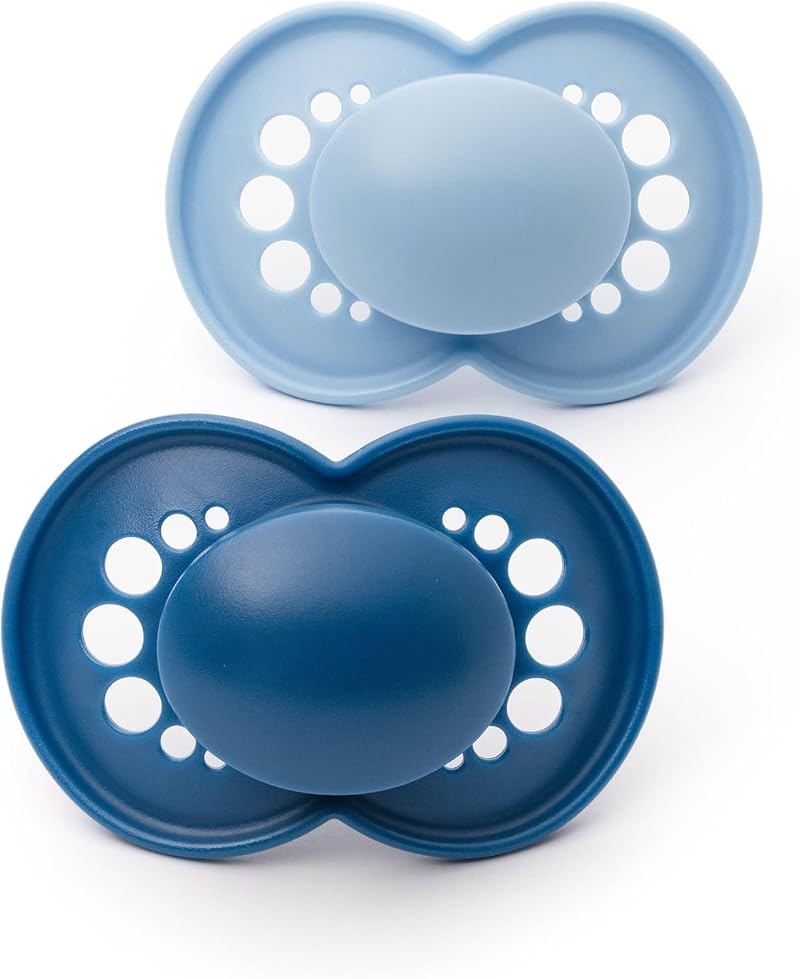 MAM Original Soothers 6-18 Months Pack of 2 with Travel Steriliser Case Blue
