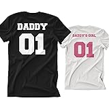 MYOG Personalised Matching T-Shirt - Daddy and Daddys Girl Twinning Tee - Father and Daughter Cotton Tops - Father's Day Gift - Dad and Child Presents - Dad Sister New Baby Girl Tops - DD1