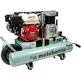 Metabo HPT 9-Gallon Gas Wheelbarrow Compressor Honda GX200, EC2610EA | THE TANK XL Design, Works with Roofing Nailers and Framing Tools, Assembled in the USA, GX 200 Engine