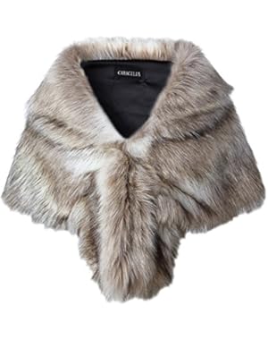 Faux Fur Shawl Wrap Stole Shrug Winter Bridal Wedding Cover Up