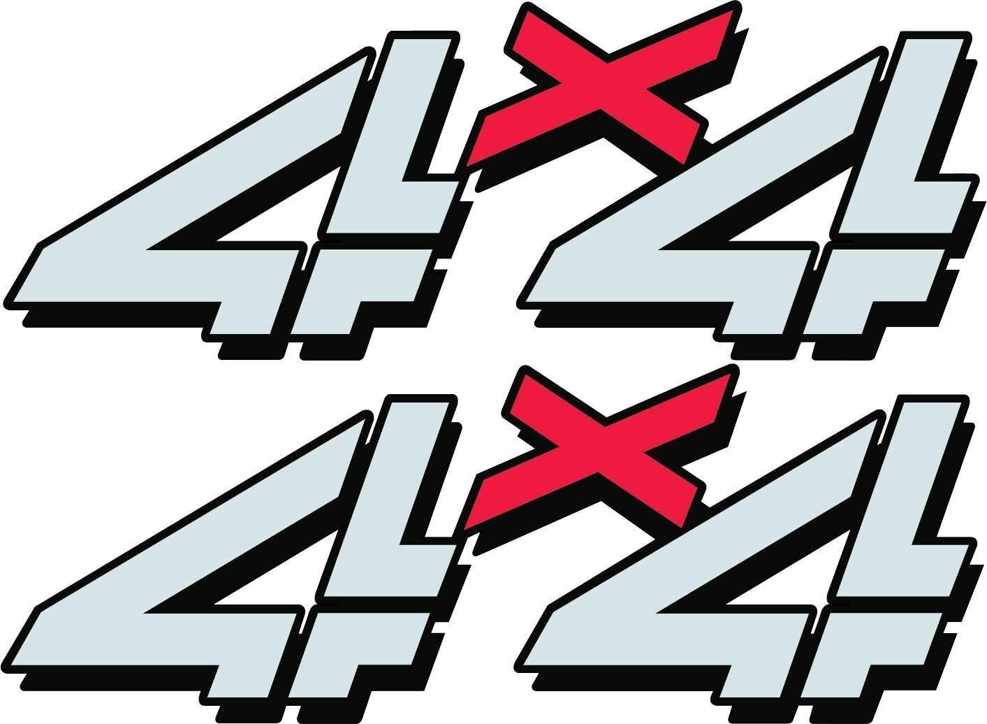 Photo 1 of 1 Set of 2 pcs 4x4 Decals Stickers Emblem Replacement for 1998-2007 Silverado 1500HD 2500 HD Bed Side Truck Pickup, Auto Decoration Accessories Emblem (Chrome and Red)