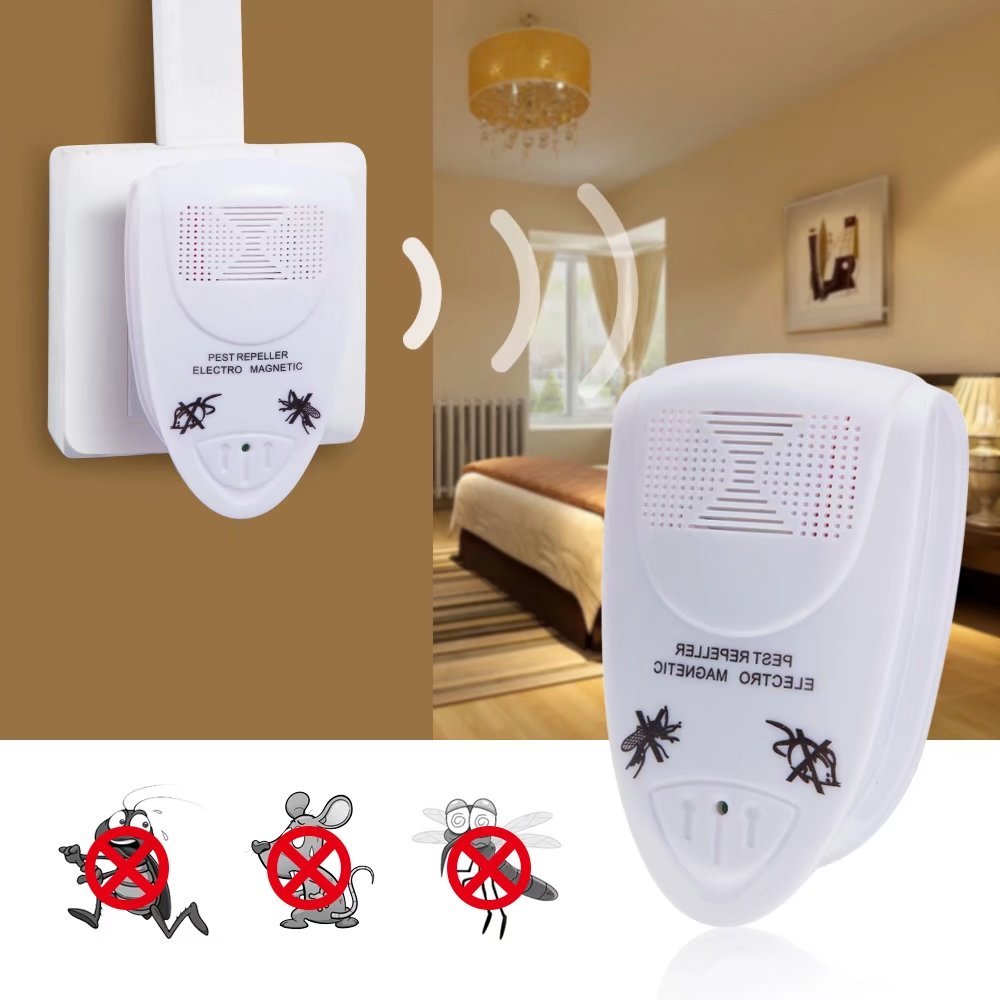 Home Pest Control Products, Plug In Pest Repeller Device, Ultrasonic Pest Control Ecofriendly - Repels All Kinds of Rodents and Insects Humans & Pets Safe- White 1 Pack