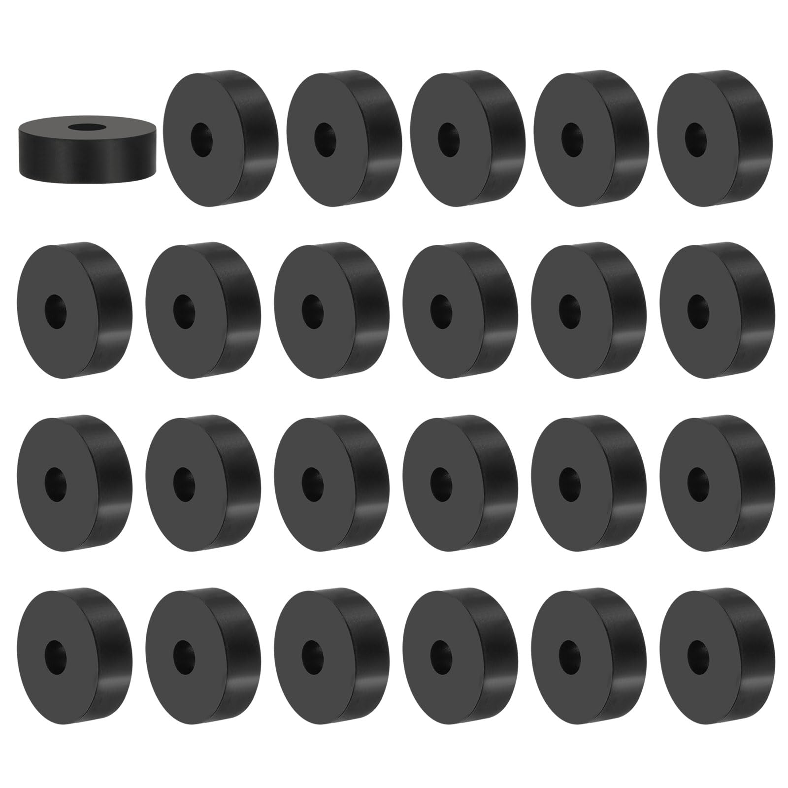 PATIKIL Multi Purpose Rubber Spacer, 24 Pcs 8mm ID x 30 OD x 10mm T Neoprene Round Anti-Vibration Isolation Pads Isolator Rubber Bushings Spacer Washer for HVAC Bolts Car Accessories