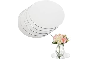 5 Pack Round Mirror Trays, 8 Inch Silver Acrylic Table Wall Decor, 1.5mm Thick Mirror Tiles for Wedding Centerpieces, Crafts,