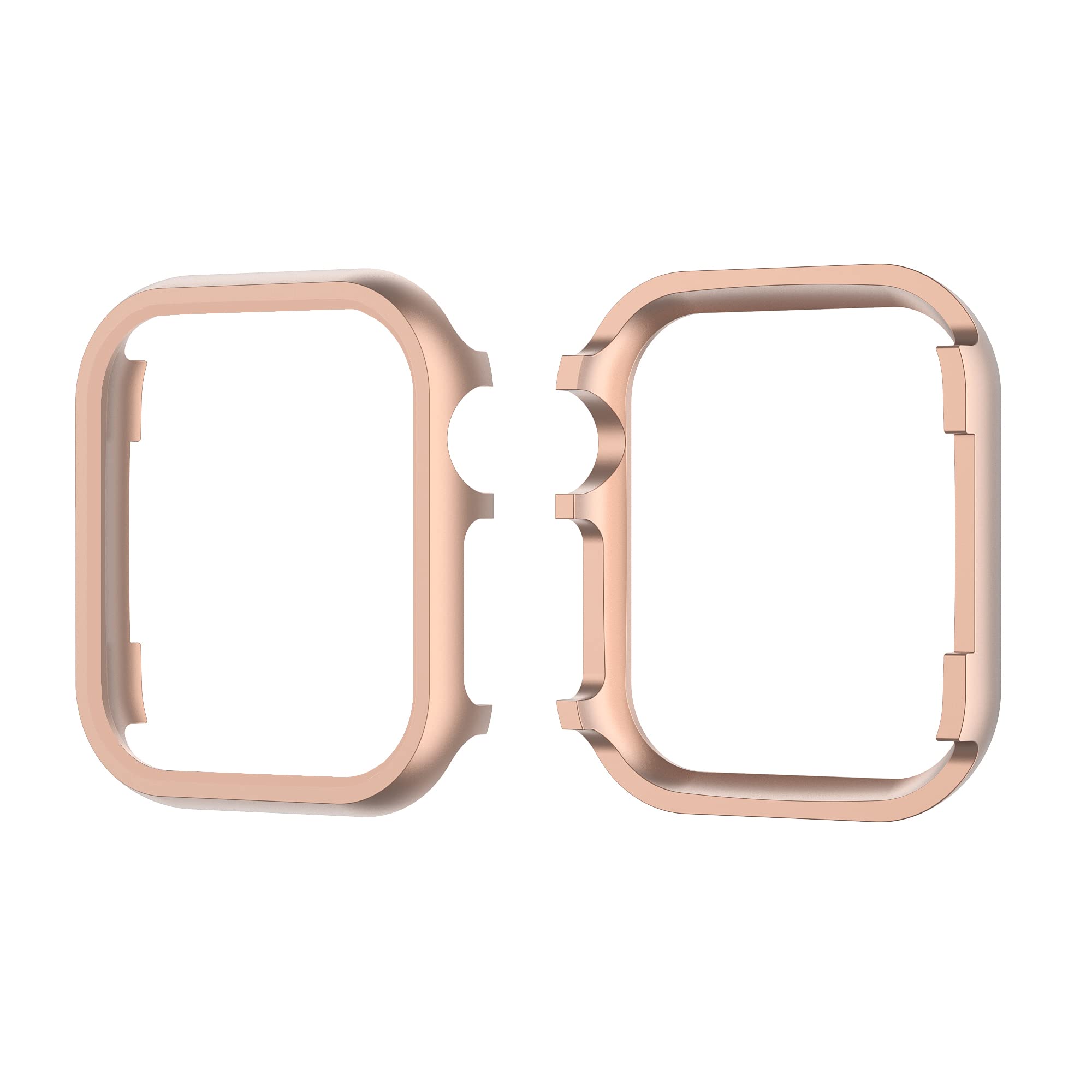 Rose Gold Case Metal Compatible with Apple Watch 42mm, Metal Bumper Protective Cover Shockproof Aluminum Alloy Screen Cases Bling Shiny Frame Cover Shell Compatible with Apple iWatch Series 3/2/1