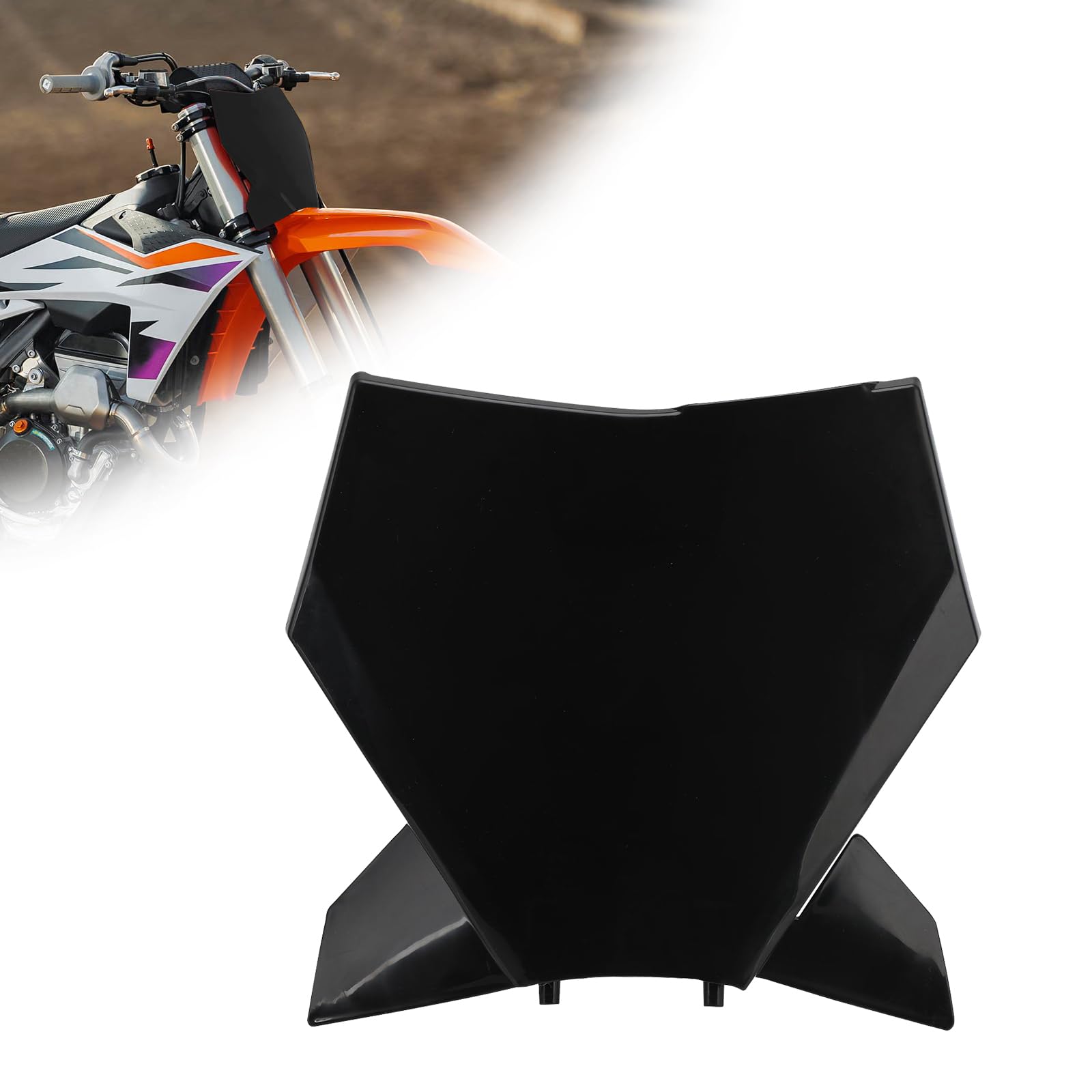 Photo 1 of BAOUFF Dirt Bike Number Plate,Motorcycle Front Number Plate ABS Plastic Replacement for SX SX-F XC XC-F 125/250/300/350/450 2023-2024 Black